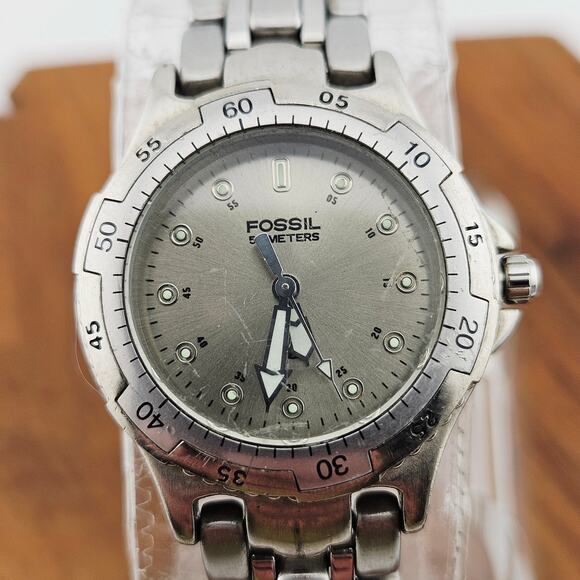 Fossil Women's Silver Tone Chronograph Boyfriend Watch Casual Everyday AM-3248 - Picture 2 of 7